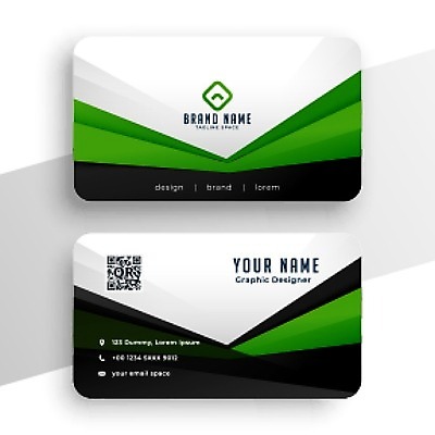 EPS 해외이미지 템플릿 비즈니스 명함 사람없음 초록색 기하학 QR코드 해외일러스트 컬러 무늬 파일형식 벡터