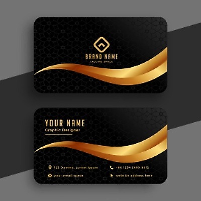 EPS 해외이미지 템플릿 비즈니스 명함 사람없음 검은색 금색 해외일러스트 컬러 파일형식 벡터