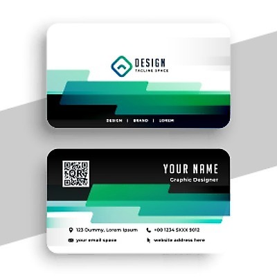 EPS 해외이미지 템플릿 비즈니스 명함 사람없음 초록색 QR코드 해외일러스트 컬러 파일형식 벡터