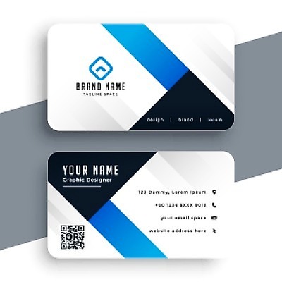 EPS 해외이미지 템플릿 비즈니스 명함 사람없음 파란색 QR코드 해외일러스트 컬러 파일형식 벡터
