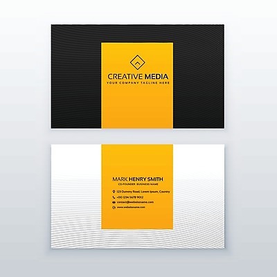 EPS 해외이미지 템플릿 비즈니스 명함 사람없음 노란색 해외일러스트 컬러 파일형식 벡터