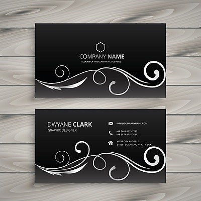 EPS 해외이미지 템플릿 꽃무늬 비즈니스 명함 사람없음 은색 해외일러스트 꽃 컬러 무늬 파일형식 벡터