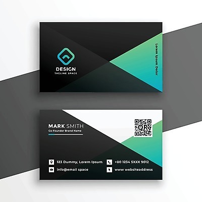 EPS 해외이미지 템플릿 비즈니스 명함 사람없음 초록색 검은색 QR코드 해외일러스트 컬러 파일형식 벡터