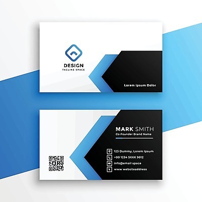 EPS 해외이미지 템플릿 비즈니스 명함 사람없음 파란색 QR코드 해외일러스트 컬러 파일형식 벡터