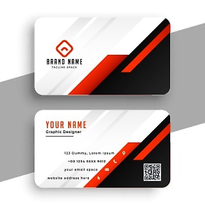 EPS 해외이미지 템플릿 비즈니스 명함 사람없음 빨간색 기하학 QR코드 해외일러스트 컬러 무늬 파일형식 벡터