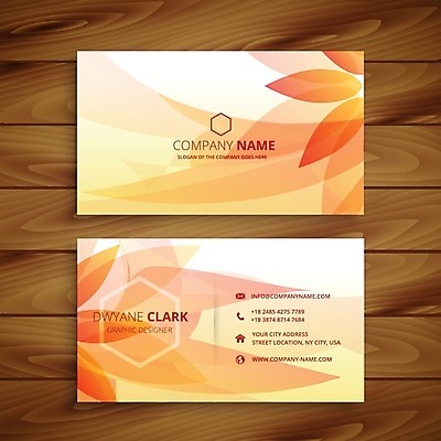 EPS 해외이미지 템플릿 꽃 꽃무늬 비즈니스 명함 사람없음 주황색 해외일러스트 식물 컬러 무늬 파일형식 벡터