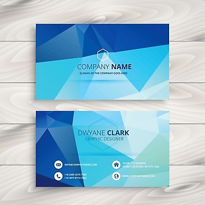EPS 해외이미지 템플릿 하늘색 비즈니스 명함 사람없음 폴리곤 해외일러스트 파란색 파일형식 벡터
