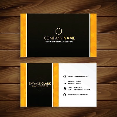 EPS 해외이미지 템플릿 비즈니스 명함 사람없음 노란색 검은색 해외일러스트 컬러 파일형식 벡터