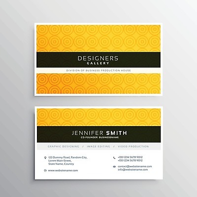 EPS 해외이미지 템플릿 비즈니스 명함 사람없음 노란색 해외일러스트 컬러 파일형식 벡터