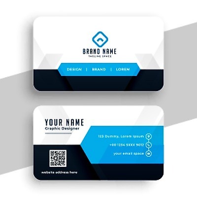 EPS 해외이미지 템플릿 하늘색 비즈니스 명함 사람없음 QR코드 해외일러스트 파란색 파일형식 벡터