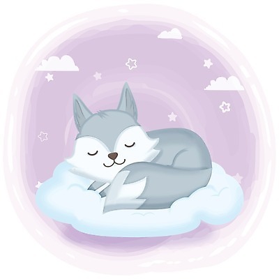 EPS 해외이미지 구름 한마리 별 동물캐릭터 일러스트 사람없음 눕기 귀여움 잠 여우 파스텔톤 애니멀아트 해외일러스트 일러캐릭터 자연요소 동물 캐릭터 1 컬러 컨셉 포유류 모션 그림 파일형식 벡터