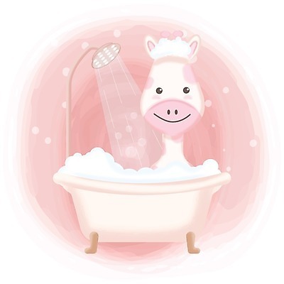 EPS 해외이미지 한마리 동물캐릭터 일러스트 욕조 사람없음 귀여움 목욕 거품 기린 샤워기 파스텔톤 애니멀아트 해외일러스트 일러캐릭터 동물 캐릭터 1 컬러 컨셉 포유류 청결 그림 파일형식 벡터