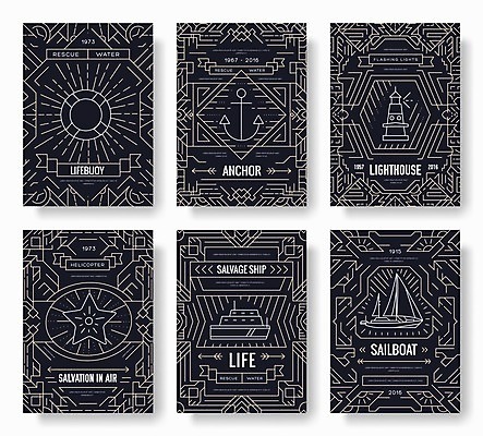 EPS 해외이미지 별 요트 라인일러스트 일러스트 추상 휴가 등대 사람없음 세트 검은색 크루즈 닻 해외202004 구명부환 해외일러스트 자연요소 컬러 무늬 배_교통 안전장비 튜브 파일형식 벡터