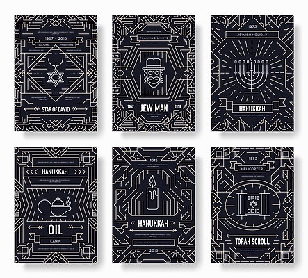 EPS 해외이미지 문화 라인일러스트 촛불 추상 사람없음 세트 검은색 축제 램프 촛대 다윗의별 유태교 유태인 해외202004 해외일러스트 컬러 무늬 일러스트 초 조명 수학 파일형식 벡터