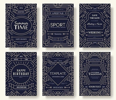 EPS 해외이미지 기념일 스포츠 결혼 라인일러스트 일러스트 추상 타이포그라피 사람없음 세트 파티 검은색 초대장 생일축하 해외202004 해외일러스트 문자 컬러 무늬 카드_감사 이벤트 축하 생일 파일형식 벡터