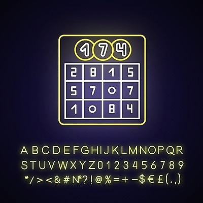 EPS 해외이미지 사람없음 게임 네온 번호판 놀이 파일형식 벡터