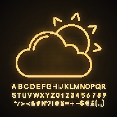 EPS 해외이미지 구름 사람없음 태양 네온 자연요소 파일형식 벡터