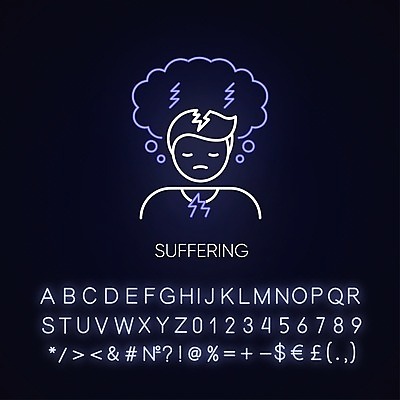 EPS 해외이미지 사람모양 사람없음 고통 괴로움 네온 모양 감정 파일형식 벡터