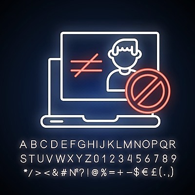 EPS 해외이미지 사람모양 사람없음 금지 거절 네온 모양 컨셉 파일형식 벡터