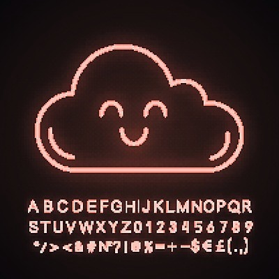 EPS 해외이미지 구름 미소 사람없음 네온 자연요소 표정 파일형식 벡터