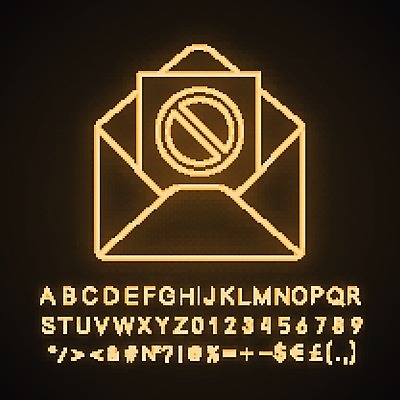 EPS 해외이미지 편지봉투 사람없음 네온 반대 항의 봉투 편지 파일형식 벡터