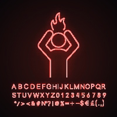 EPS 해외이미지 불 스트레스 사람모양 사람없음 네온 자연요소 모양 파일형식 벡터