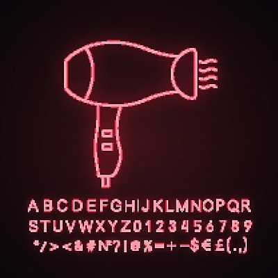 EPS 해외이미지 사람없음 드라이어 네온 미용용품 파일형식 벡터