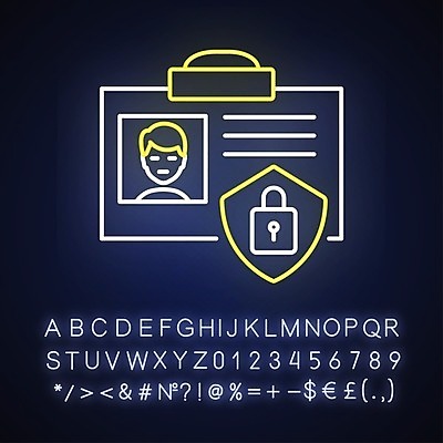 EPS 해외이미지 자물쇠 사람없음 보안 네온 방패 신분증 안전 증명서 파일형식 벡터