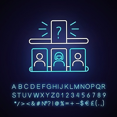 EPS 해외이미지 사람모양 사람없음 물음표 게임 네온 모양 기호 놀이 파일형식 벡터