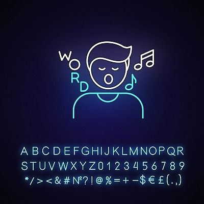 EPS 해외이미지 음표 노래 사람모양 사람없음 단어 네온 모양 문자 기호 음악 파일형식 벡터
