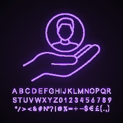 EPS 해외이미지 사람모양 사람없음 고객 네온 손모양 모양 파일형식 벡터 손_신체부위