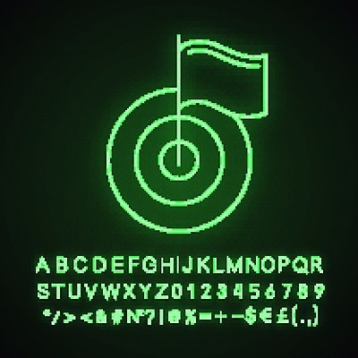 EPS 해외이미지 사람없음 깃발 과녁판 네온 파일형식 벡터