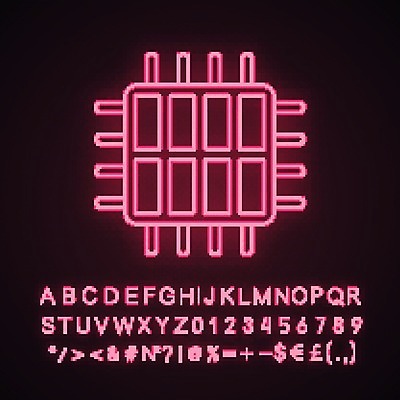 EPS 해외이미지 사람없음 네온 프로세서 하드웨어 컴퓨터 파일형식 벡터