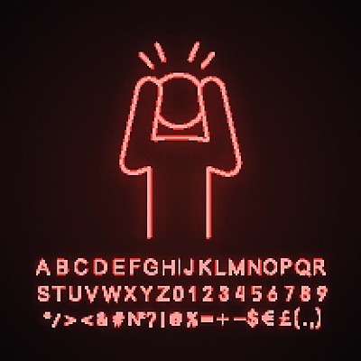 EPS 해외이미지 감정 사람모양 불안 네온 모양 파일형식 벡터