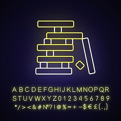 EPS 해외이미지 사람없음 블록 네온 젠가 놀이용품 파일형식 벡터