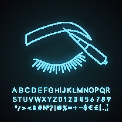 EPS 해외이미지 사람없음 눈썹 속눈썹 네온 눈썹문신 얼굴 문신 파일형식 벡터