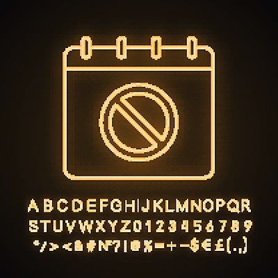 EPS 해외이미지 사람없음 금지 달력 네온 시위 파일형식 벡터