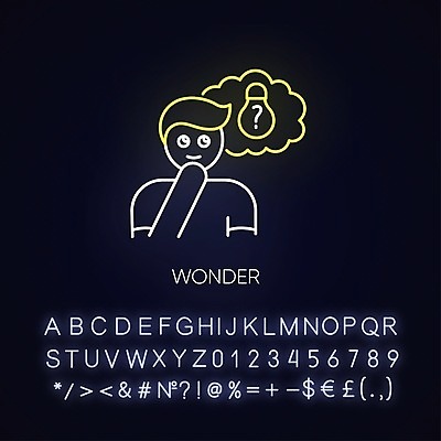 EPS 해외이미지 전구 사람모양 사람없음 물음표 호기심 네온 모양 기호 감정 컨셉 파일형식 벡터