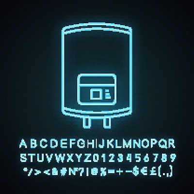 EPS 해외이미지 사람없음 난방기 네온 난방 보일러 형광 빛 난방용품 파일형식 벡터