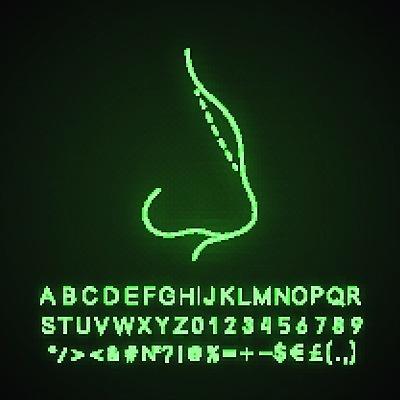 EPS 해외이미지 사람없음 성형수술 코 네온 형광 신체부위 빛 수술 파일형식 벡터