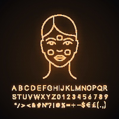 EPS 해외이미지 얼굴 사람없음 크림 네온 리프팅 마취 수술준비 형광 신체부위 빛 준비 파일형식 벡터