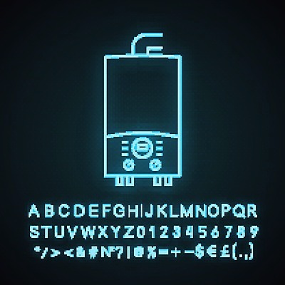 EPS 해외이미지 사람없음 난방기 네온 보일러 형광 빛 난방용품 파일형식 벡터