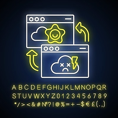 EPS 해외이미지 화살표 인터넷 사람없음 홈페이지 접속 네온 형광등 구름모양 온라인 형광 모양 전등 빛 파일형식 벡터 구름_자연