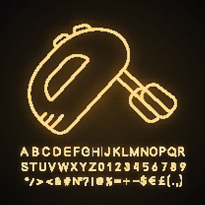 EPS 해외이미지 주방용품 사람없음 전자제품 믹서 네온 핸드믹서 형광 생활용품 빛 파일형식 벡터