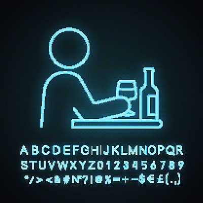 EPS 해외이미지 라이프스타일 와인잔 사람모양 사람없음 와인 음주 네온 습관 알코올중독 나쁜 형광 모양 술잔 주류 생활 빛 중독 파일형식 벡터