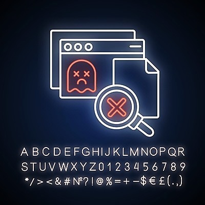 EPS 해외이미지 인터넷 돋보기 사람없음 바이러스 유령 X 네온 문제 오류 형광 반응형 알파벳 빛 파일형식 벡터