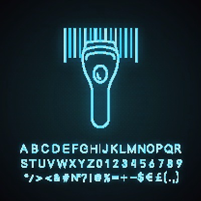 EPS 해외이미지 사람없음 쇼핑 바코드 네온 스캐너 스캔 형광 빛 파일형식 벡터