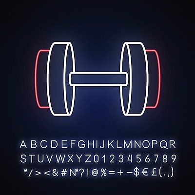 EPS 해외이미지 사람없음 아령 네온 형광 빛 파일형식 벡터