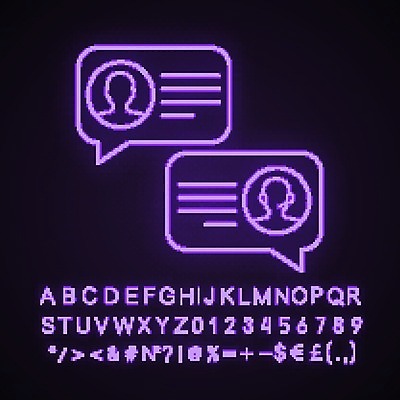 EPS 해외이미지 말풍선 사람모양 대화 사람없음 메시지 네온 문자메시지 채팅 형광 모양 말하기 빛 파일형식 벡터