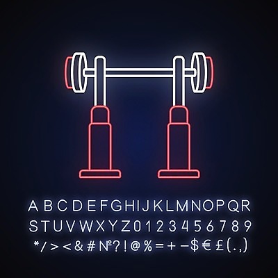 EPS 해외이미지 스포츠 사람없음 운동기구 아령 네온 형광 빛 헬스 파일형식 벡터